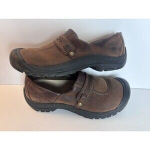Keen Kaci Women's Size 9.5 W Brown Leather Slip Ons Comfort Shoes Rubber Soles